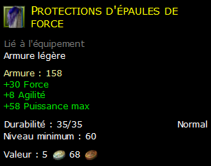 Protections d'épaules de force