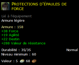 Protections d'épaules de force