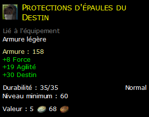 Protections d'épaules du Destin