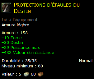 Protections d'épaules du Destin