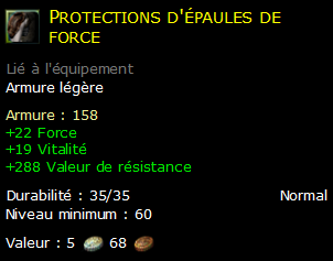 Protections d'épaules de force