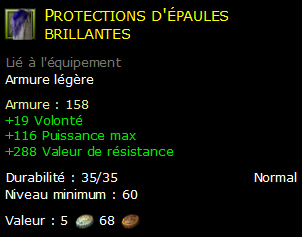 Protections d'épaules brillantes