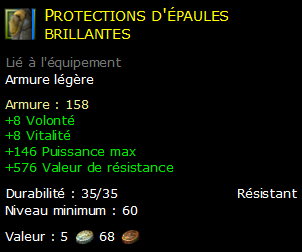 Protections d'épaules brillantes