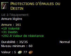 Protections d'épaules du Destin