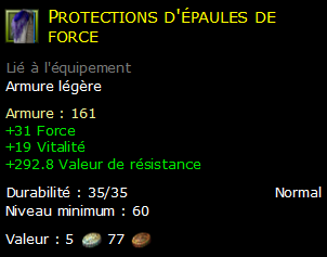 Protections d'épaules de force