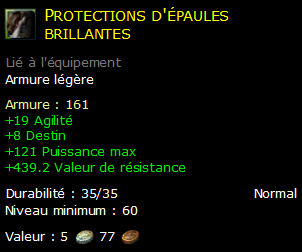 Protections d'épaules brillantes