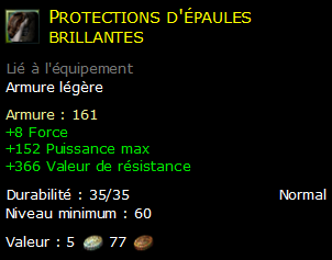 Protections d'épaules brillantes