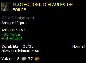 Protections d'épaules de force