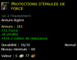 Protections d'épaules de force