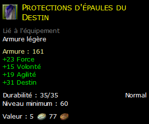 Protections d'épaules du Destin