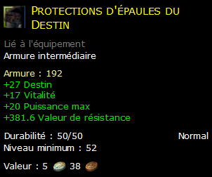 Protections d'épaules du Destin