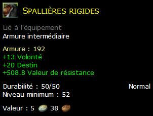 Spallières rigides