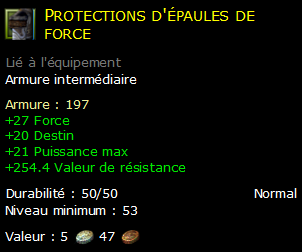 Protections d'épaules de force