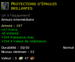 Protections d'épaules brillantes