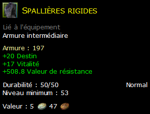 Spallières rigides