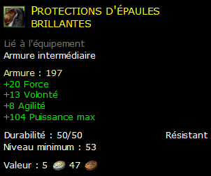 Protections d'épaules brillantes