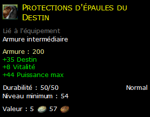 Protections d'épaules du Destin