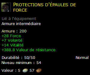 Protections d'épaules de force