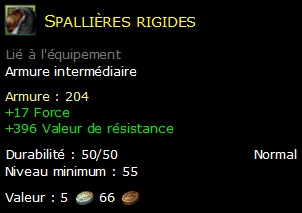 Spallières rigides