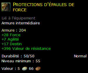 Protections d'épaules de force