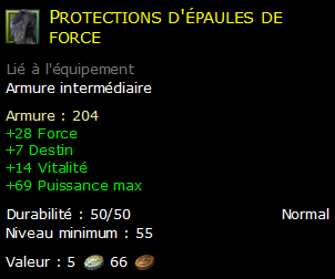 Protections d'épaules de force