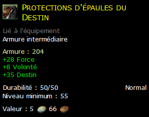 Protections d'épaules du Destin