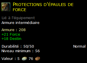 Protections d'épaules de force