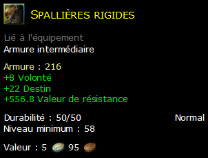 Spallières rigides