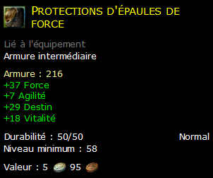 Protections d'épaules de force