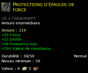 Protections d'épaules de force