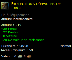 Protections d'épaules de force