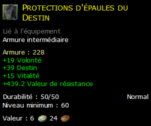 Protections d'épaules du Destin