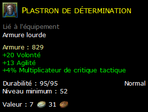 Plastron de détermination