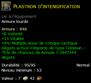 Plastron d'intensification