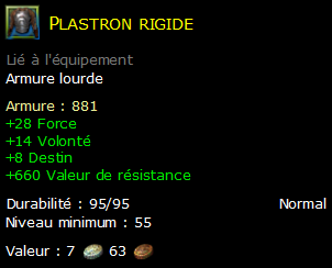 Plastron rigide