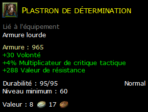 Plastron de détermination