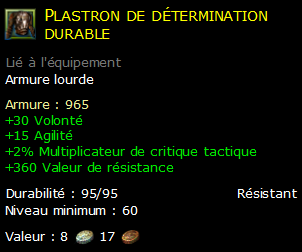 Plastron de détermination durable