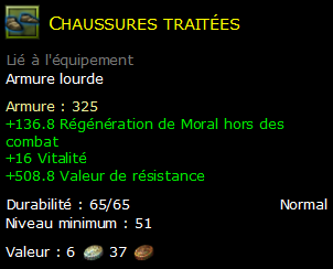 Chaussures traitées