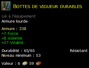 Bottes de vigueur durables