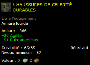 Chaussures de célérité durables