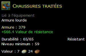 Chaussures traitées