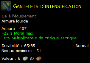 Gantelets d'intensification