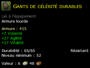 Gants de célérité durables