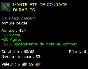 Gantelets de courage durables