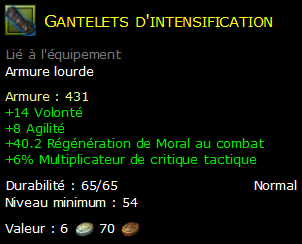 Gantelets d'intensification