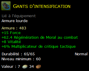 Gants d'intensification