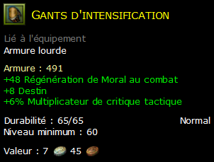 Gants d'intensification