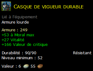 Casque de vigueur durable