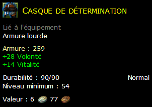 Casque de détermination