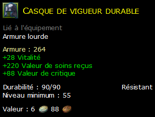 Casque de vigueur durable